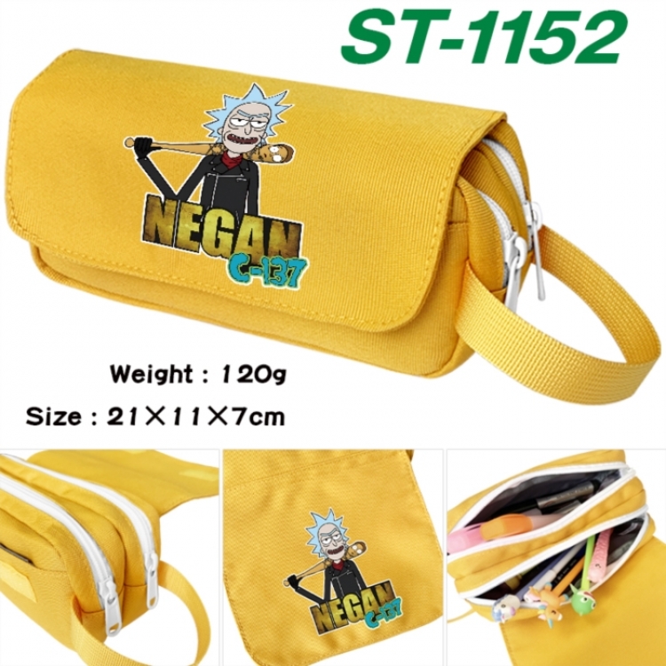 Rick and Morty Anime waterproof canvas portable double-layer pencil bag cosmetic bag 21x11x7cm