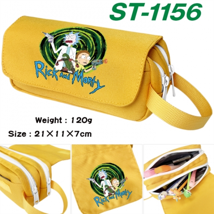 Rick and Morty Anime waterproof canvas portable double-layer pencil bag cosmetic bag 21x11x7cm