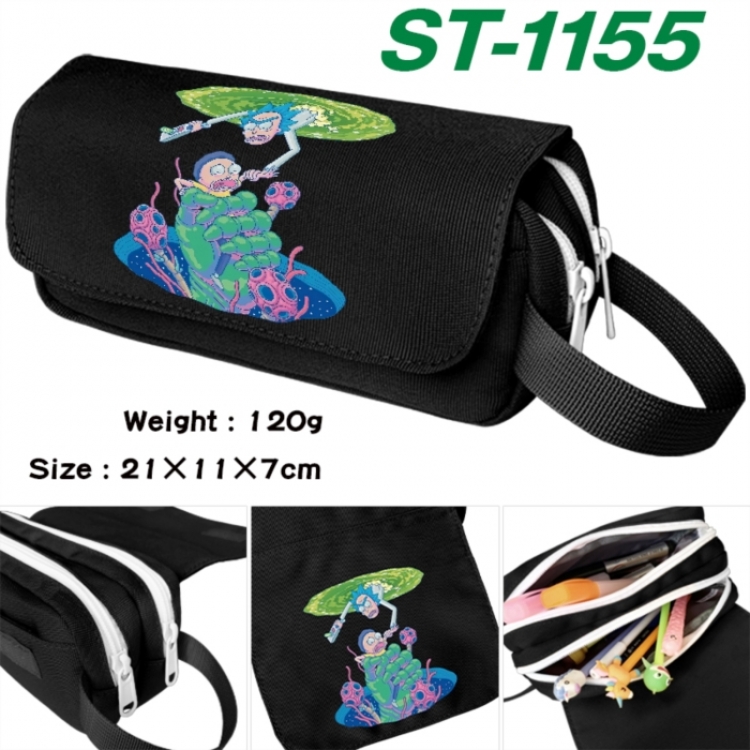 Rick and Morty Anime waterproof canvas portable double-layer pencil bag cosmetic bag 21x11x7cm