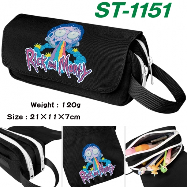 Rick and Morty Anime waterproof canvas portable double-layer pencil bag cosmetic bag 21x11x7cm