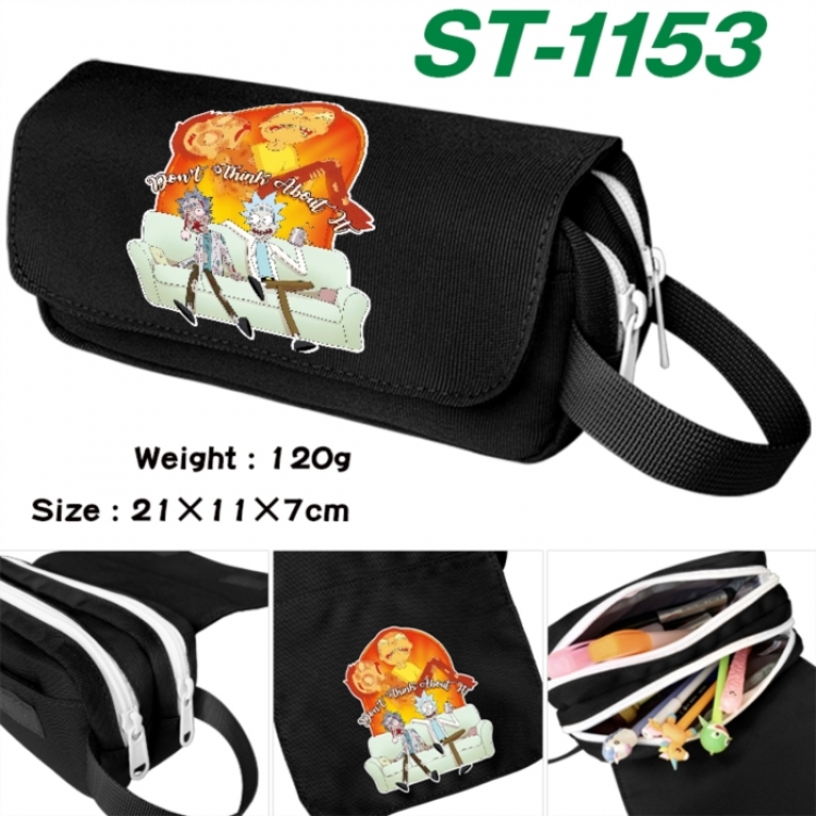 Rick and Morty Anime waterproof canvas portable double-layer pencil bag cosmetic bag 21x11x7cm