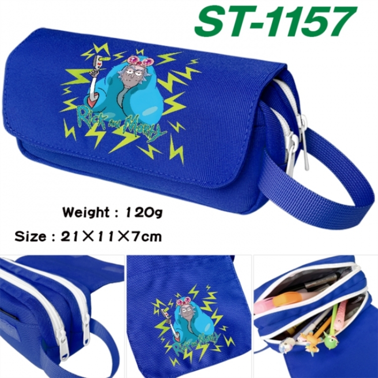 Rick and Morty Anime waterproof canvas portable double-layer pencil bag cosmetic bag 21x11x7cm