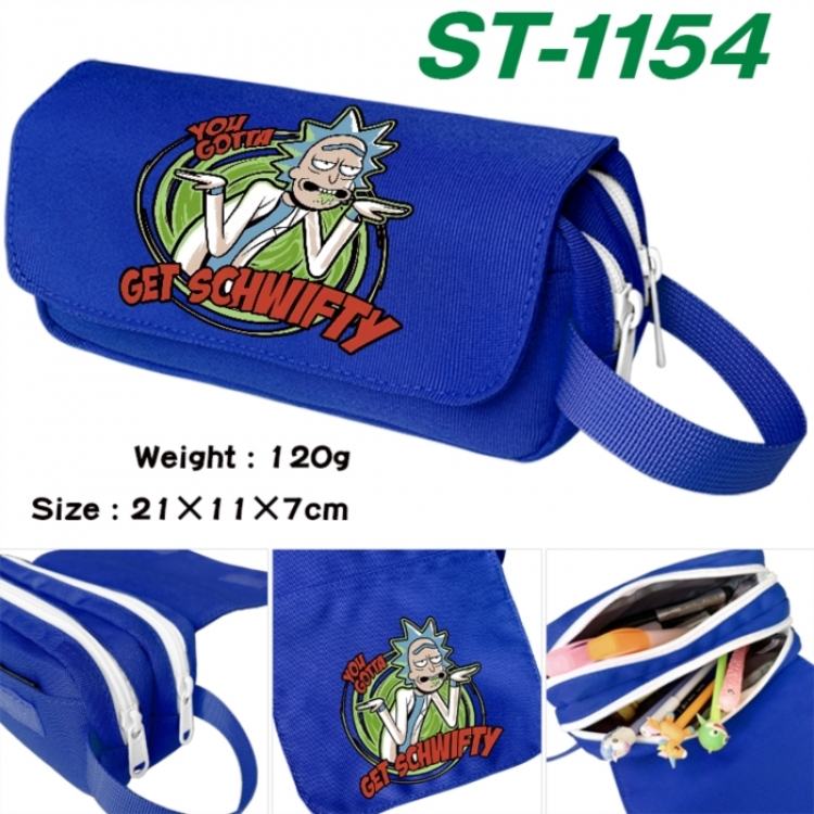 Rick and Morty Anime waterproof canvas portable double-layer pencil bag cosmetic bag 21x11x7cm