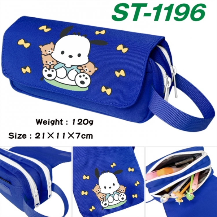 sanrio Anime waterproof canvas portable double-layer pencil bag cosmetic bag 21x11x7cm