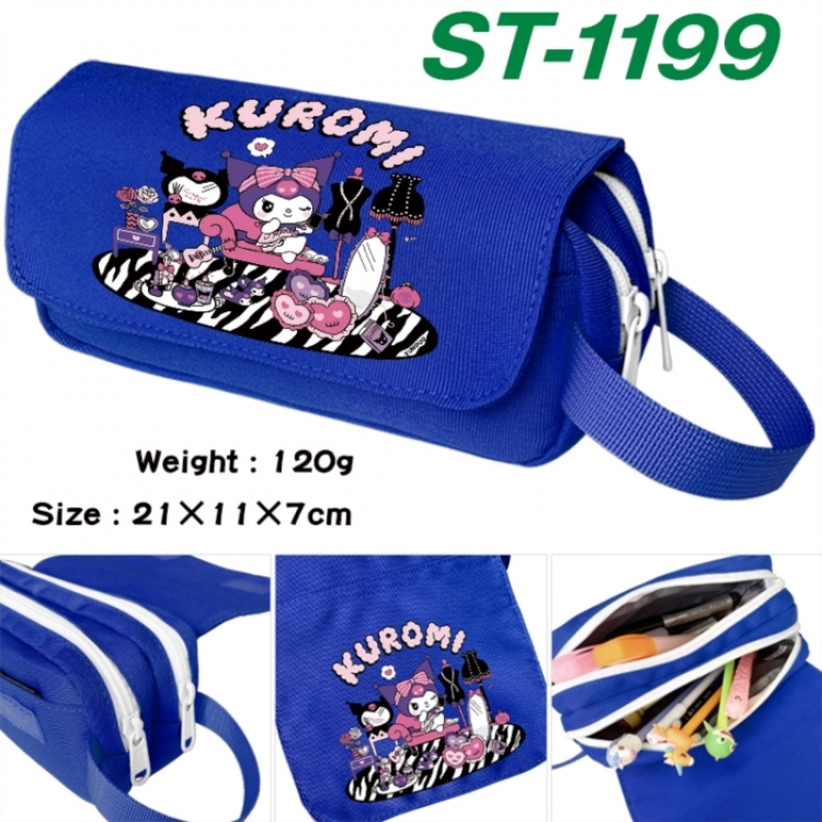 sanrio Anime waterproof canvas portable double-layer pencil bag cosmetic bag 21x11x7cm
