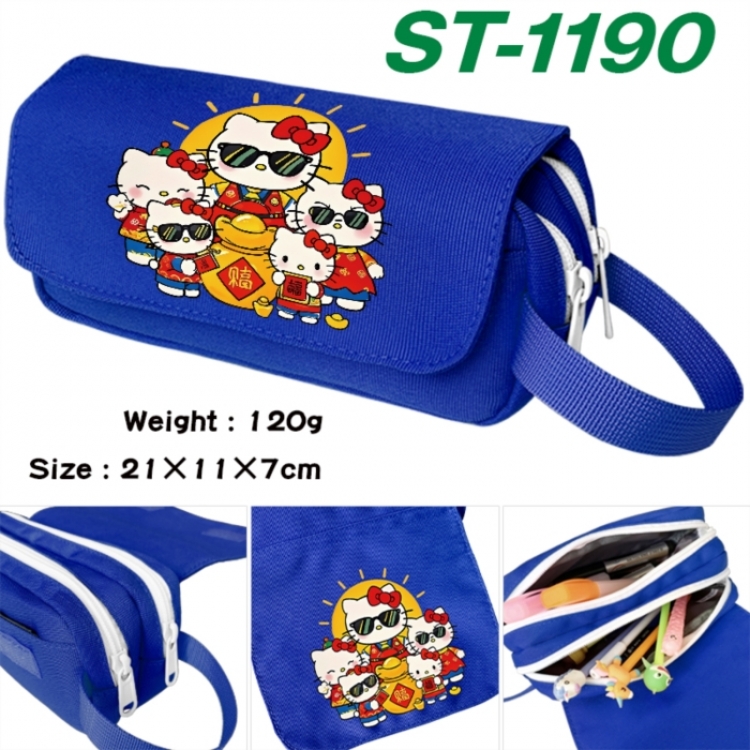 sanrio Anime waterproof canvas portable double-layer pencil bag cosmetic bag 21x11x7cm