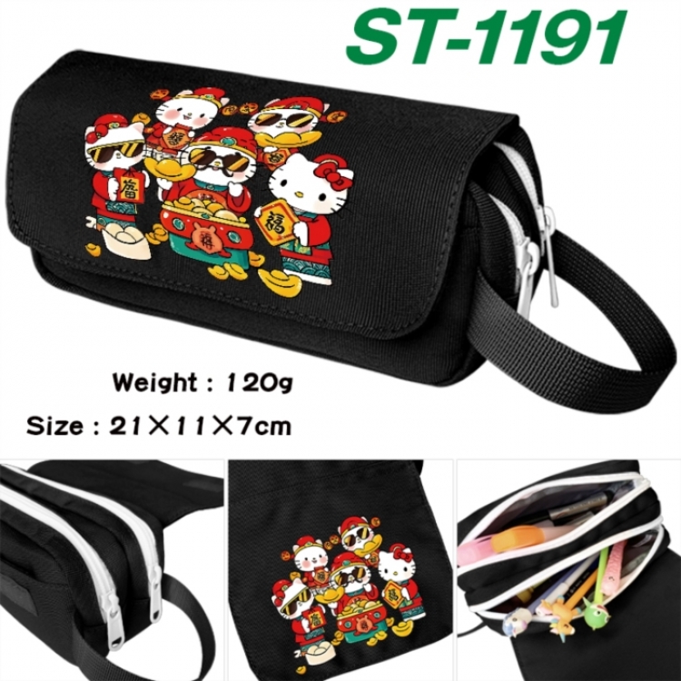 sanrio Anime waterproof canvas portable double-layer pencil bag cosmetic bag 21x11x7cm