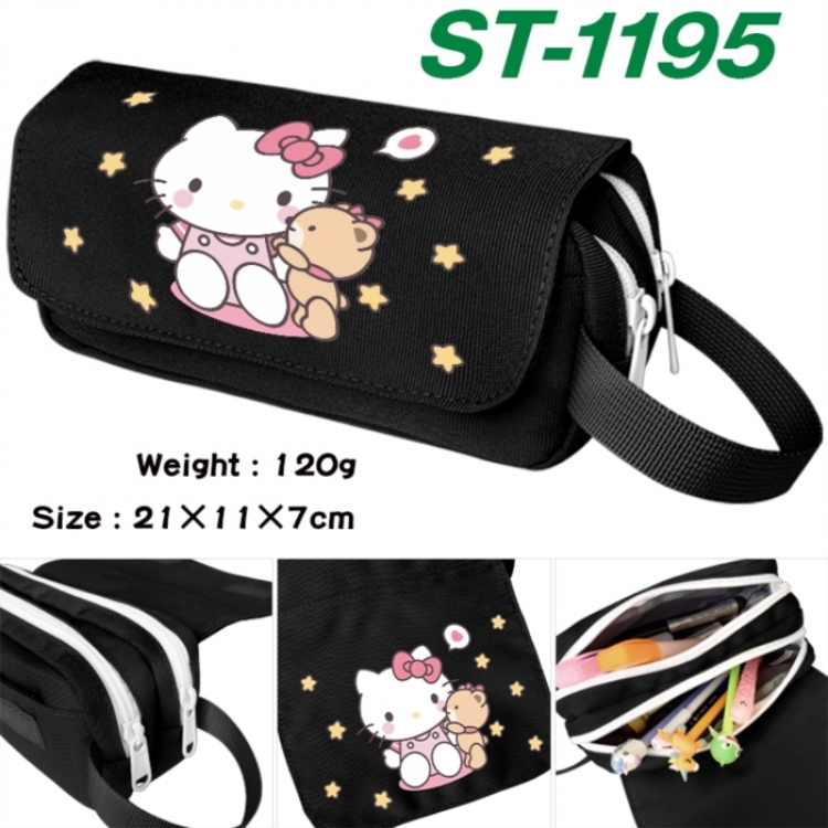 sanrio Anime waterproof canvas portable double-layer pencil bag cosmetic bag 21x11x7cm