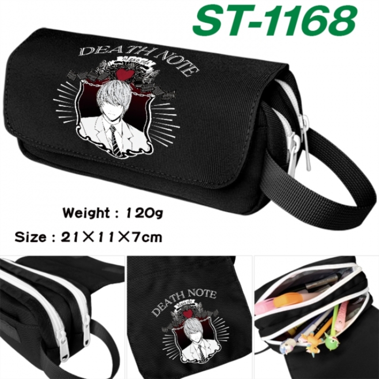 Death note Anime waterproof canvas portable double-layer pencil bag cosmetic bag 21x11x7cm