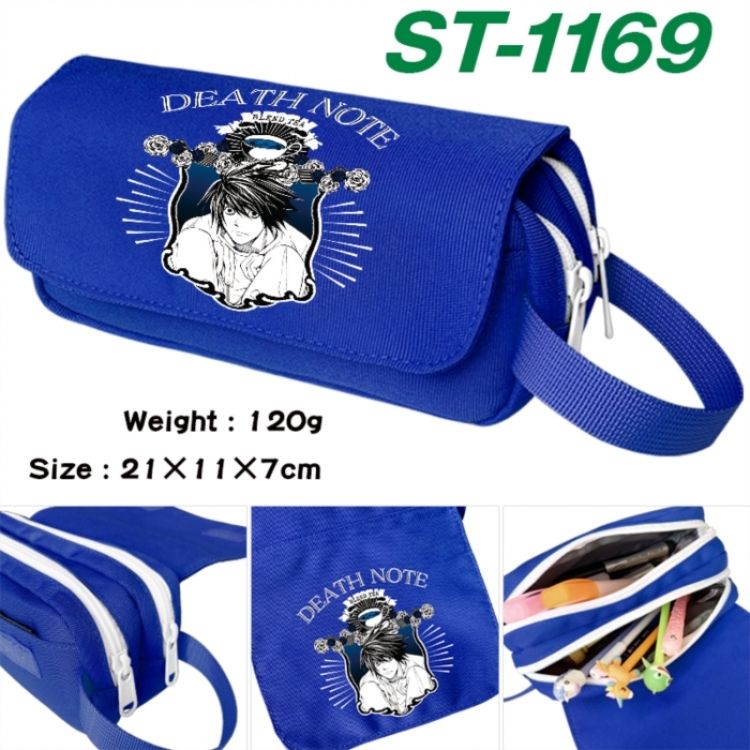 Death note Anime waterproof canvas portable double-layer pencil bag cosmetic bag 21x11x7cm