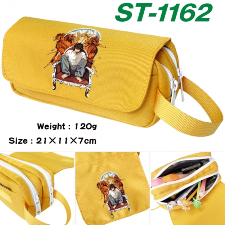 Death note Anime waterproof canvas portable double-layer pencil bag cosmetic bag 21x11x7cm