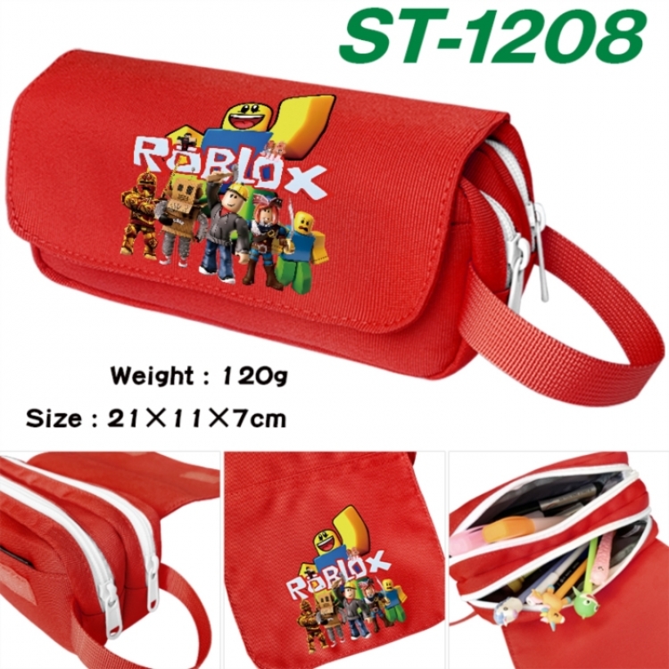 Roblox Anime waterproof canvas portable double-layer pencil bag cosmetic bag 21x11x7cm