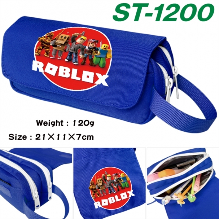 Roblox Anime waterproof canvas portable double-layer pencil bag cosmetic bag 21x11x7cm