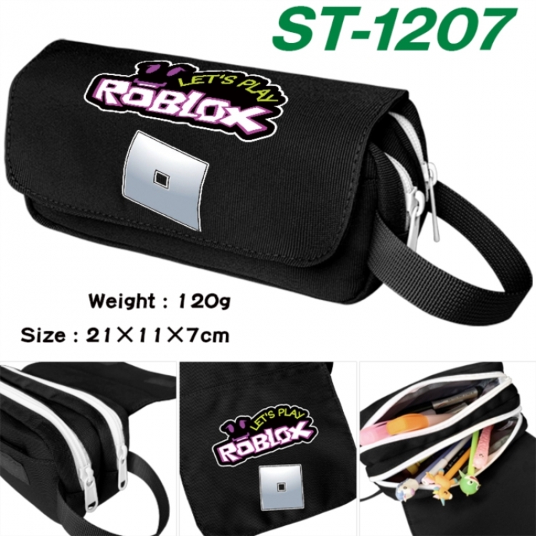 Roblox Anime waterproof canvas portable double-layer pencil bag cosmetic bag 21x11x7cm