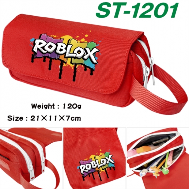 Roblox Anime waterproof canvas portable double-layer pencil bag cosmetic bag 21x11x7cm
