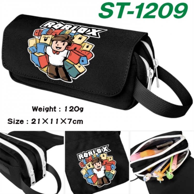 Roblox Anime waterproof canvas portable double-layer pencil bag cosmetic bag 21x11x7cm