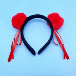 Nezha red double bun headband ...