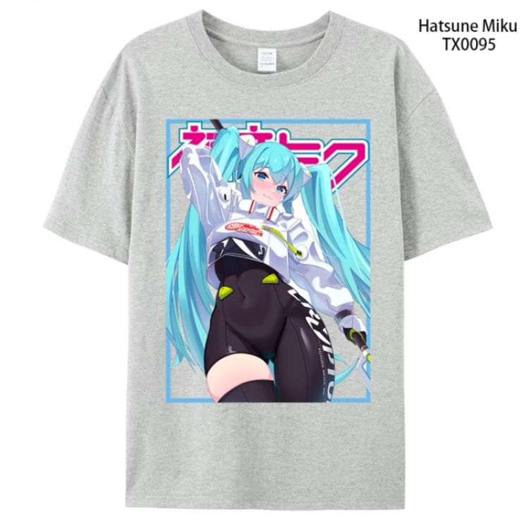 Hatsune Miku Anime peripheral printed pure cotton T-shirt from S to 4XL TX0095-2