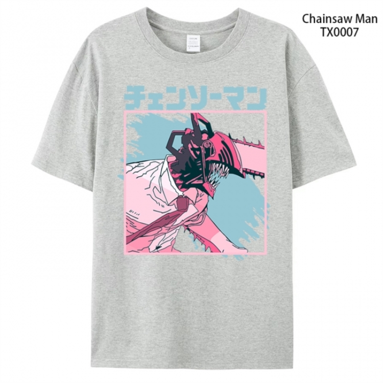 Chainsaw man Anime peripheral printed pure cotton T-shirt from S to 4XL TX0007-2