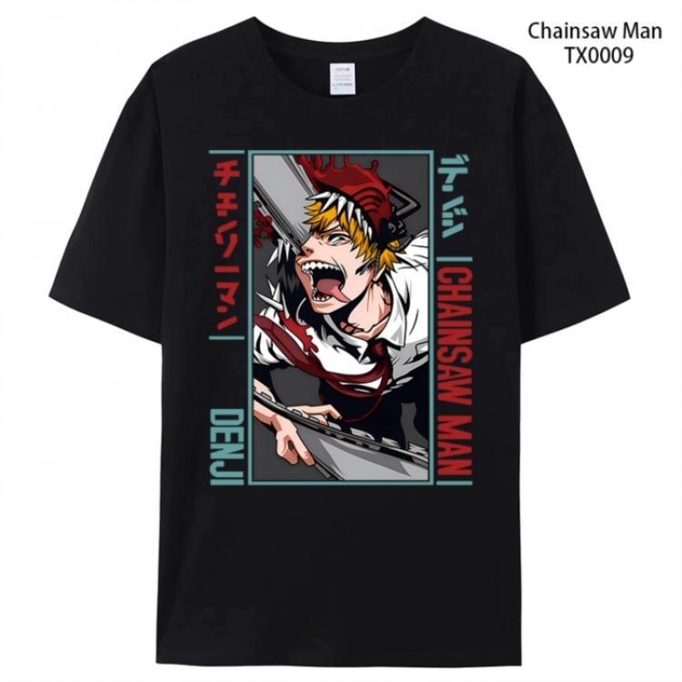 Chainsaw man Anime peripheral printed pure cotton T-shirt from S to 4XL TX0009