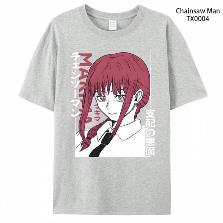 Chainsaw man Anime peripheral printed pure cotton T-shirt from S to 4XL  TX0004-2