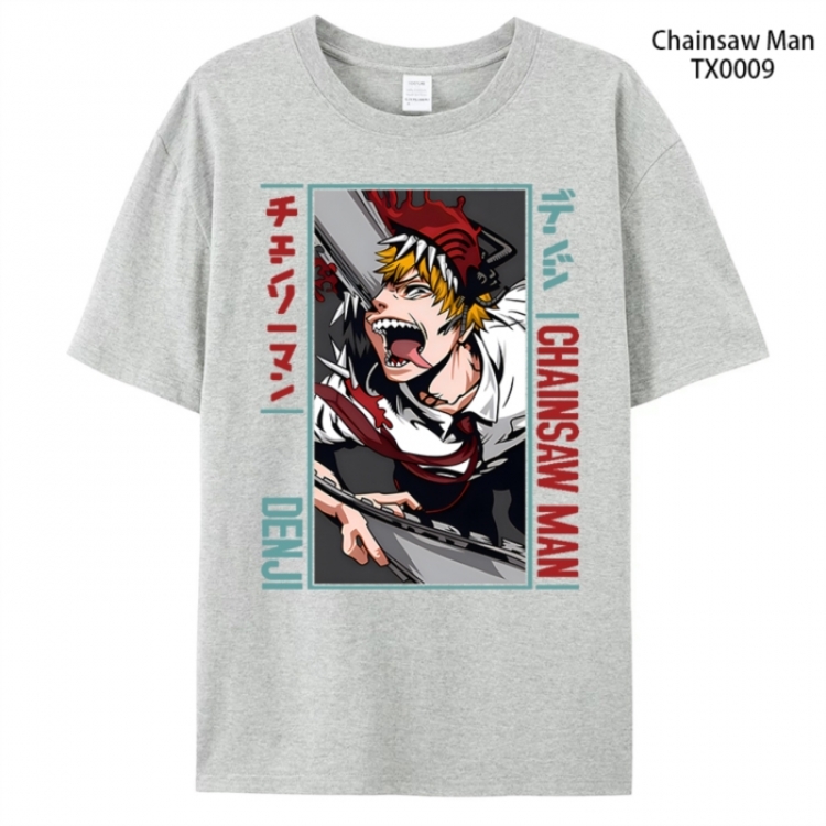 Chainsaw man Anime peripheral printed pure cotton T-shirt from S to  TX0009-2