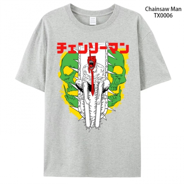 Chainsaw man Anime peripheral printed pure cotton T-shirt from S to 4XL TX0006-2