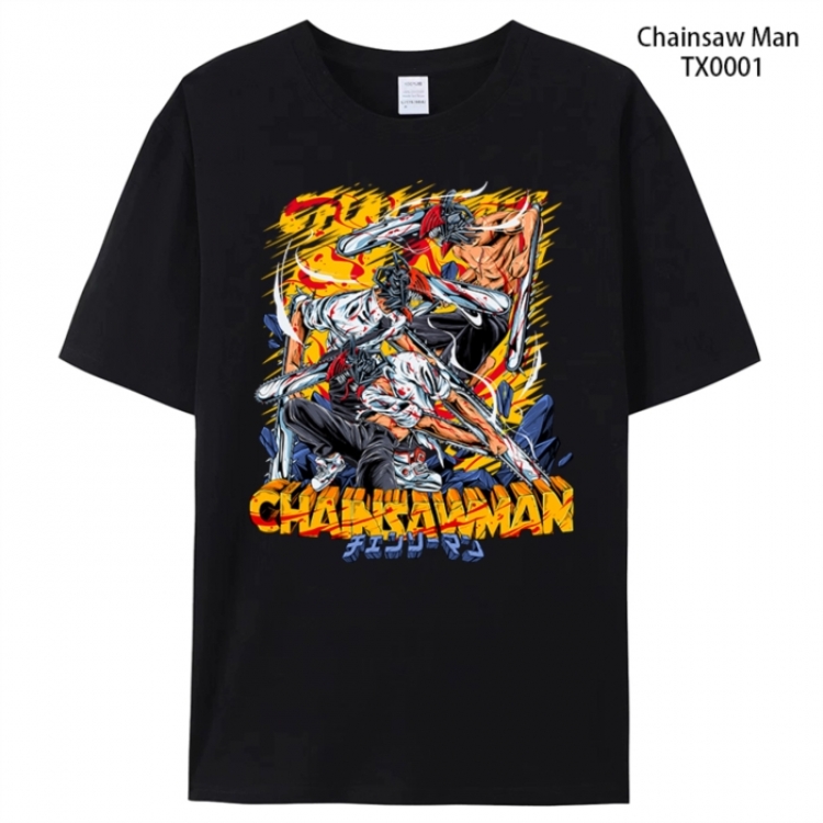 Chainsaw man Anime peripheral printed pure cotton T-shirt from S to 4XL TX0001