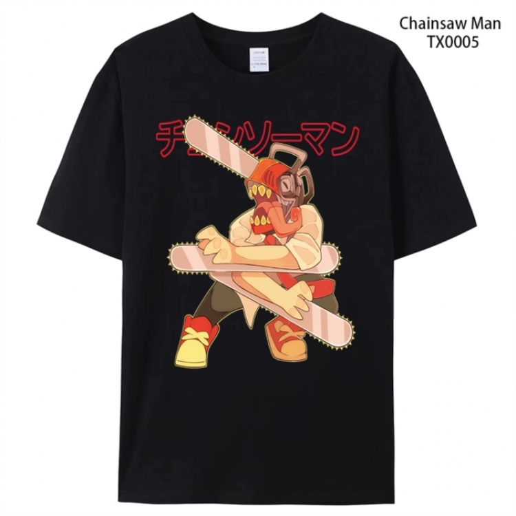Chainsaw man Anime peripheral printed pure cotton T-shirt from S to 4XL TX0005