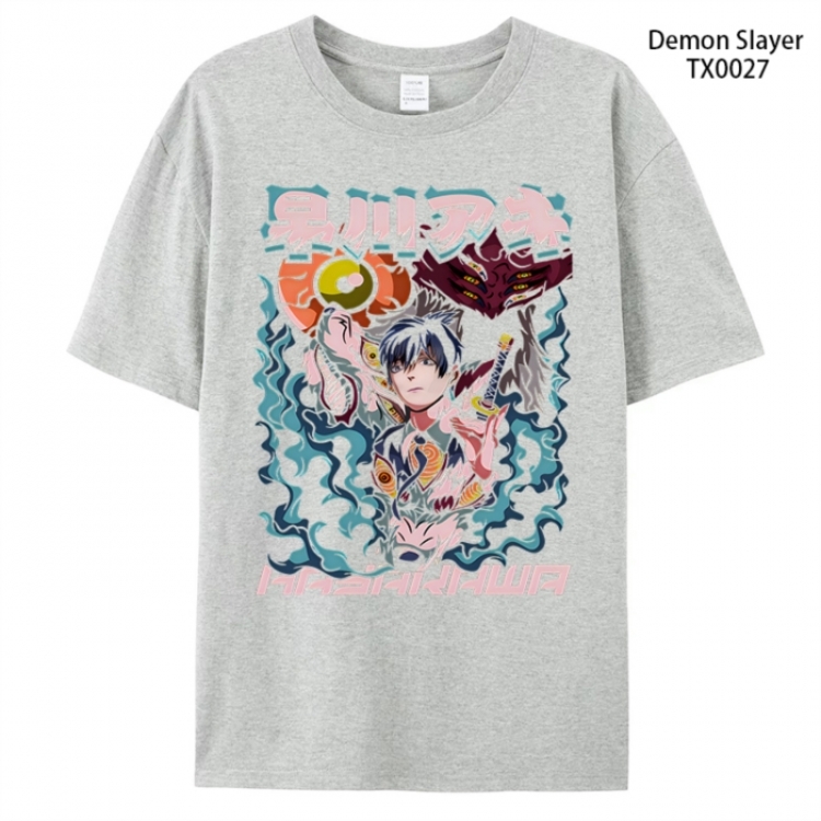 Demon Slayer Kimets Anime peripheral printed pure cotton T-shirt from S to 4XL