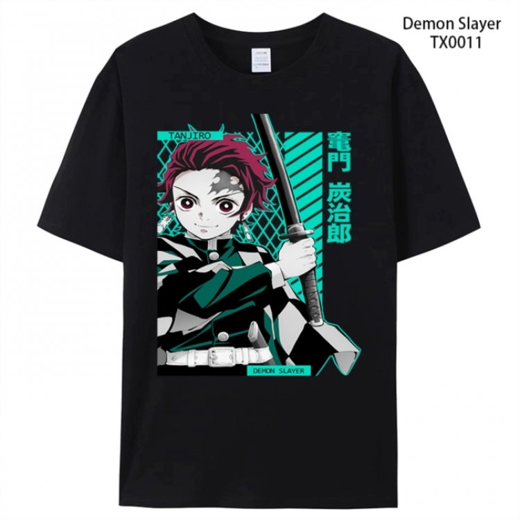 Demon Slayer Kimets Anime peripheral printed pure cotton T-shirt from S to 4XL