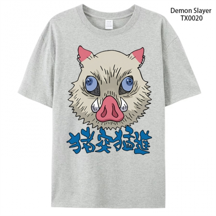Demon Slayer Kimets Anime peripheral printed pure cotton T-shirt from S to 4XL