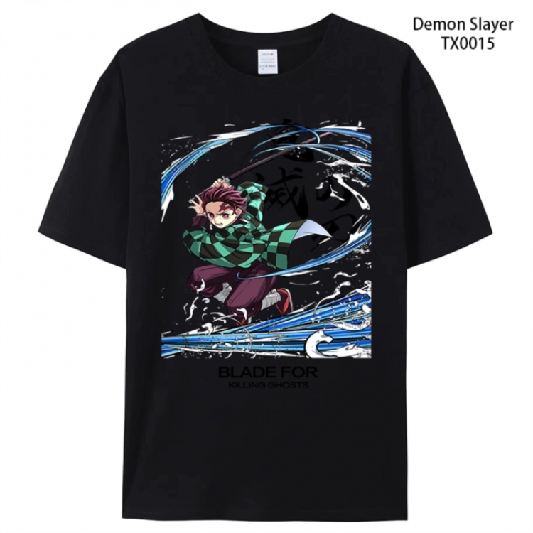 Demon Slayer Kimets Anime peripheral printed pure cotton T-shirt from S to 4XL