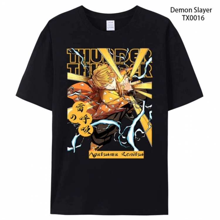 Demon Slayer Kimets Anime peripheral printed pure cotton T-shirt from S to 4XL