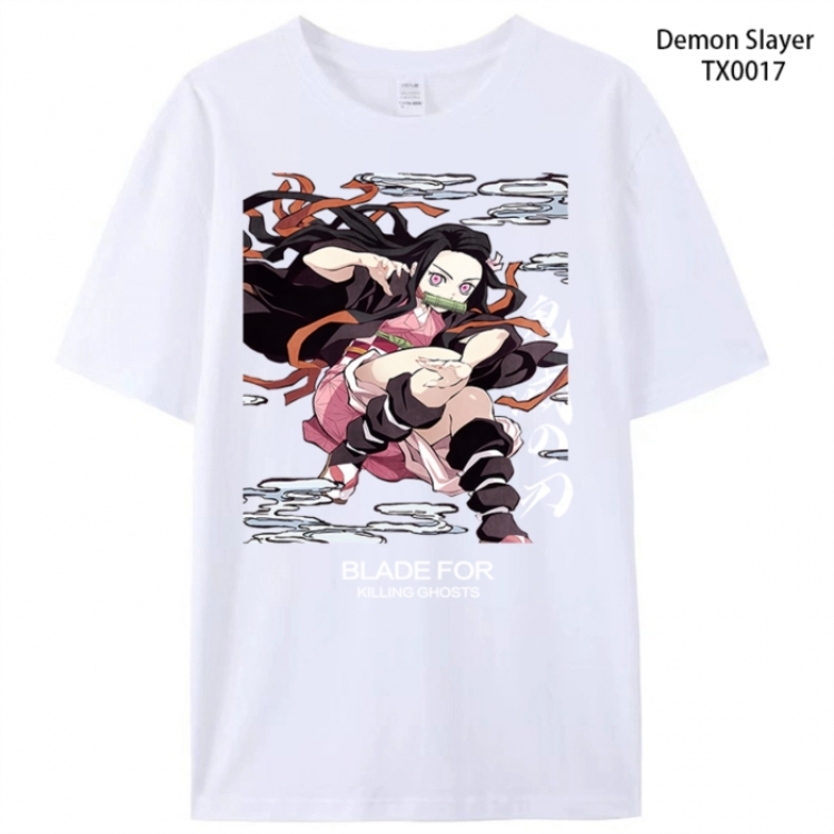 Demon Slayer Kimets Anime peripheral printed pure cotton T-shirt from S to 4XL