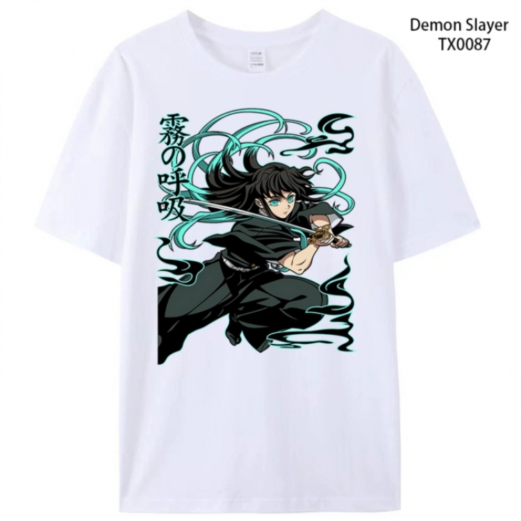 Demon Slayer Kimets Anime peripheral printed pure cotton T-shirt from S to 4XL