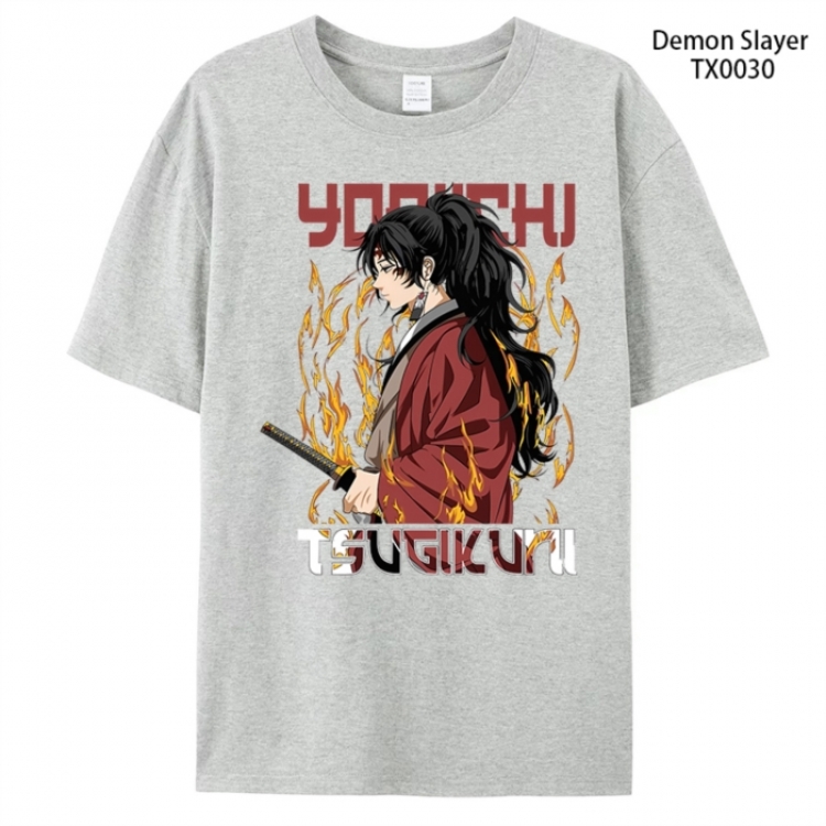 Demon Slayer Kimets Anime peripheral printed pure cotton T-shirt from S to 4XL