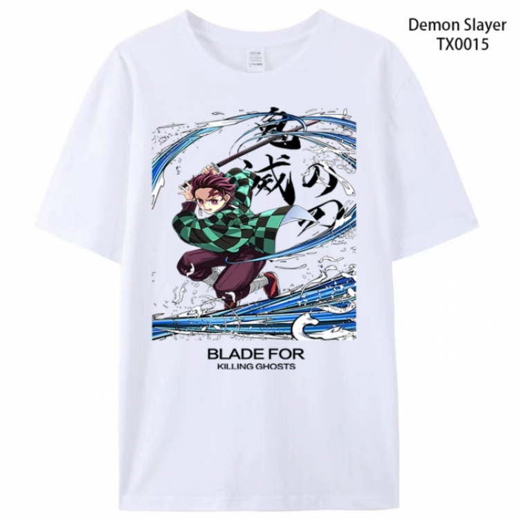 Demon Slayer Kimets Anime peripheral printed pure cotton T-shirt from S to 4XL