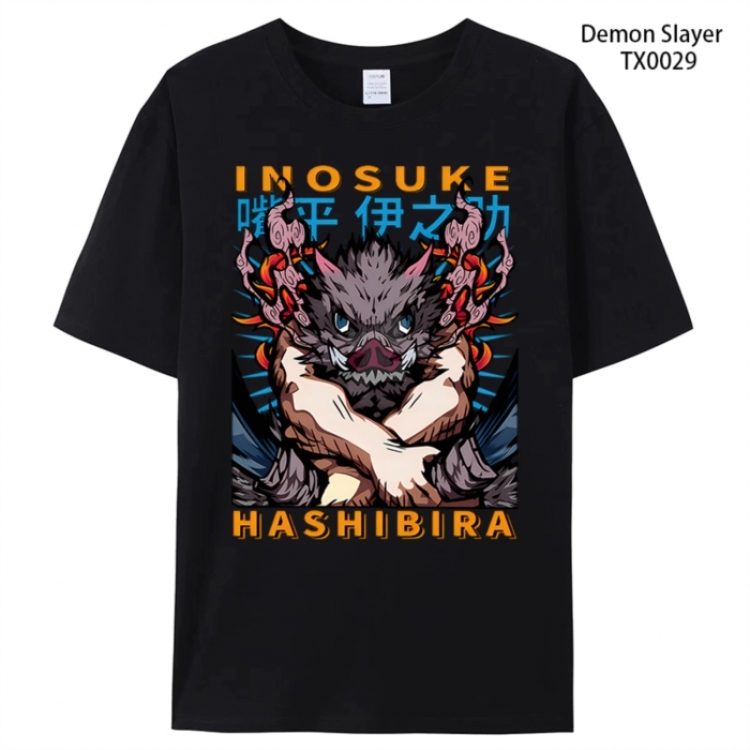 Demon Slayer Kimets Anime peripheral printed pure cotton T-shirt from S to 4XL