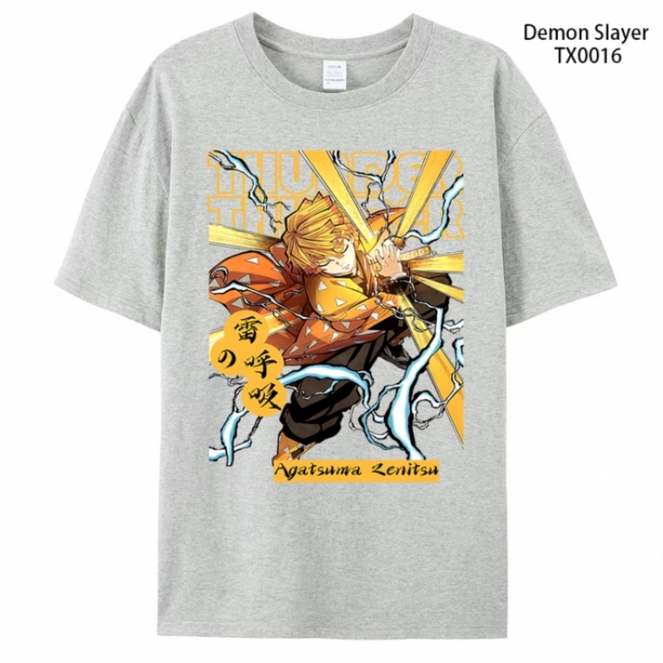 Demon Slayer Kimets Anime peripheral printed pure cotton T-shirt from S to 4XL