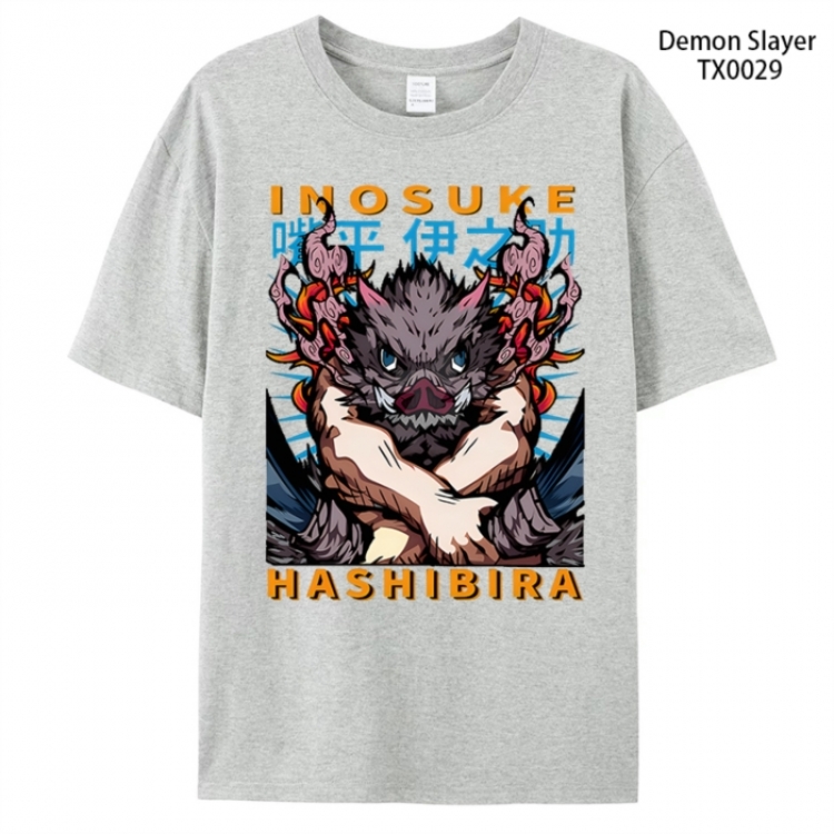 Demon Slayer Kimets Anime peripheral printed pure cotton T-shirt from S to 4XL