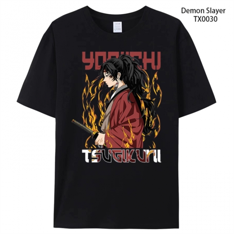 Demon Slayer Kimets Anime peripheral printed pure cotton T-shirt from S to 4XL