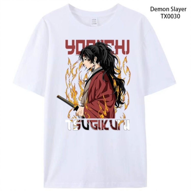 Demon Slayer Kimets Anime peripheral printed pure cotton T-shirt from S to 4XL