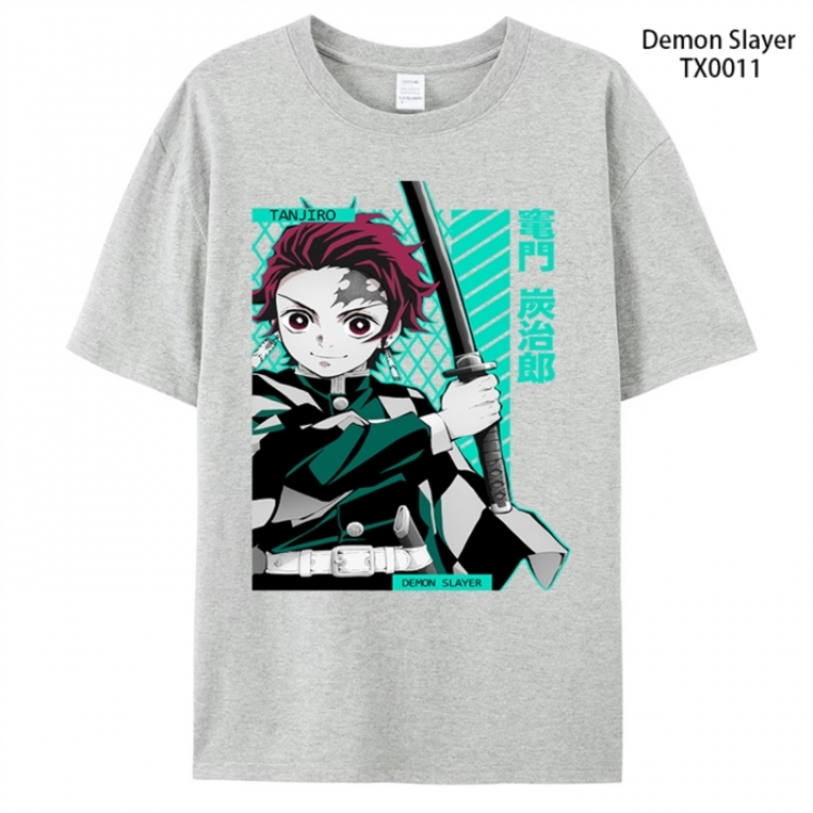 Demon Slayer Kimets Anime peripheral printed pure cotton T-shirt from S to 4XL