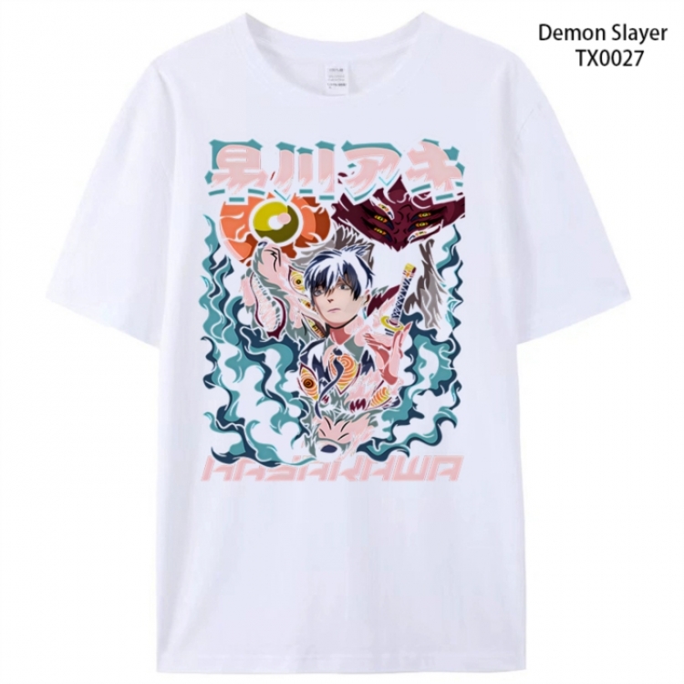Demon Slayer Kimets Anime peripheral printed pure cotton T-shirt from S to 4XL