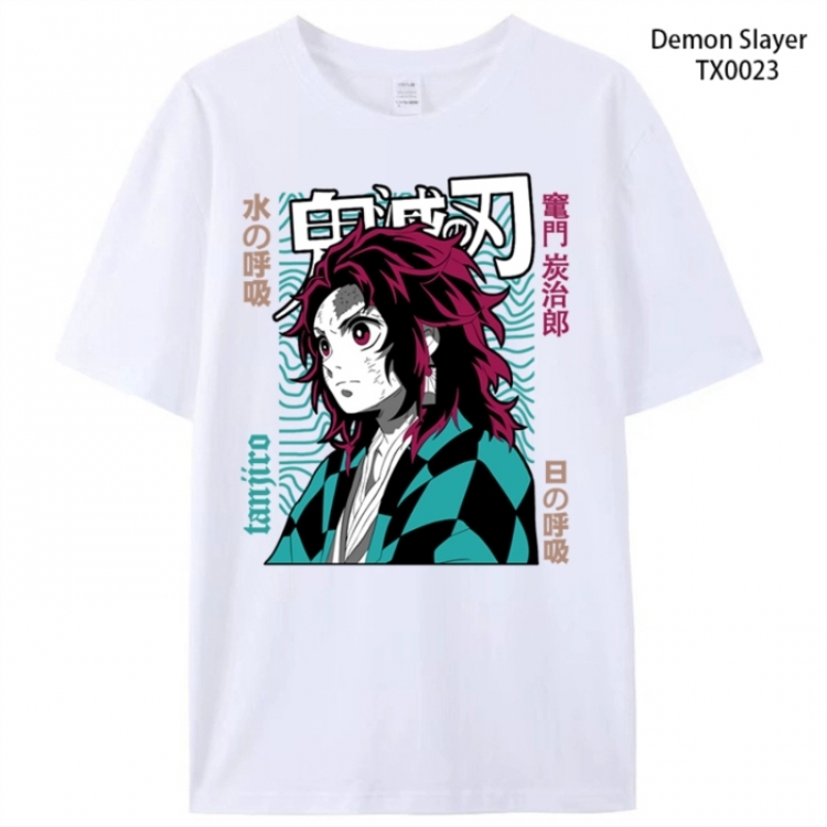 Demon Slayer Kimets Anime peripheral printed pure cotton T-shirt from S to 4XL TX0023-1