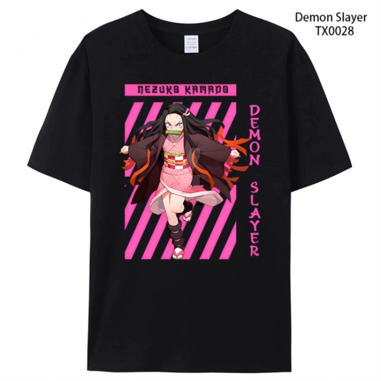 Demon Slayer Kimets Anime peripheral printed pure cotton T-shirt from S to 4XL  TX0028