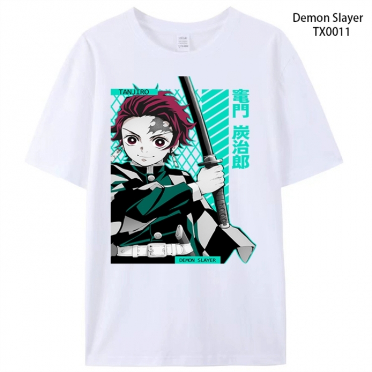 Demon Slayer Kimets Anime peripheral printed pure cotton T-shirt from S to 4XL TX0011-1