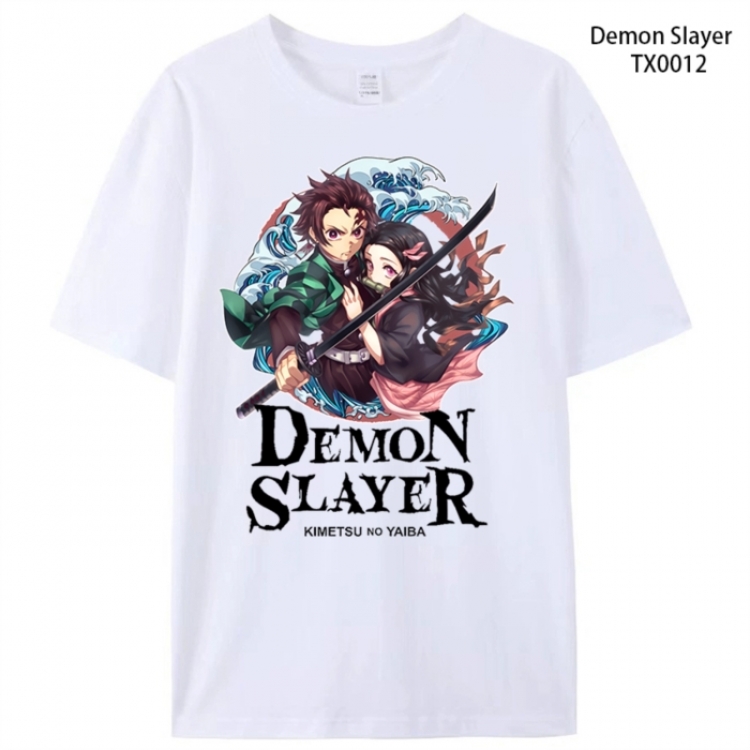 Demon Slayer Kimets Anime peripheral printed pure cotton T-shirt from S to 4XL  TX0012-1