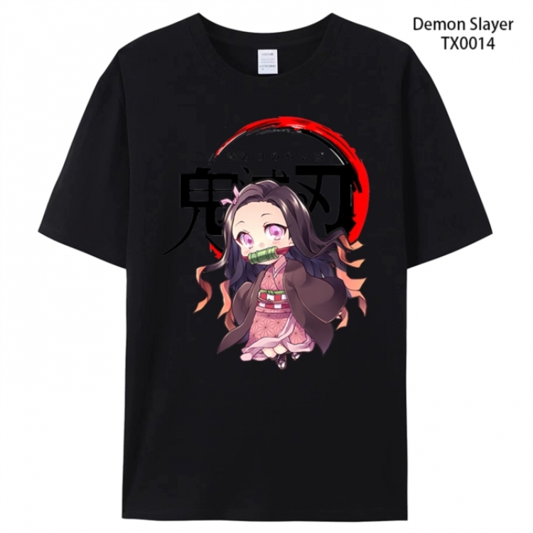 Demon Slayer Kimets Anime peripheral printed pure cotton T-shirt from S to 4XL  TX0014